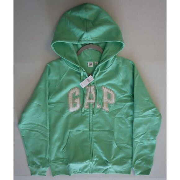 GAP 870256-16 Women’s Sz S Aloe Global Green Logo Full Zip Fleece Hoodie - Picture 6 of 7